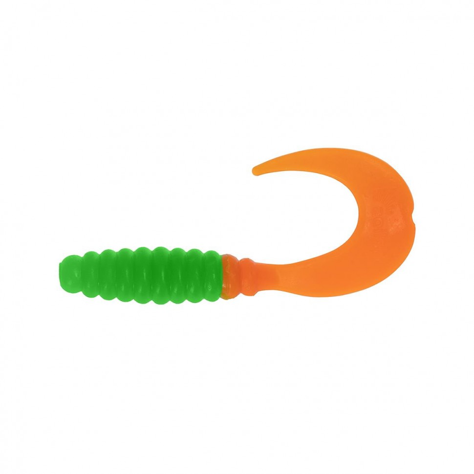 Твистер Helios Credo 2,35"/6,0 см, цвет Lime & Orange 7 шт HS-10-020 , 